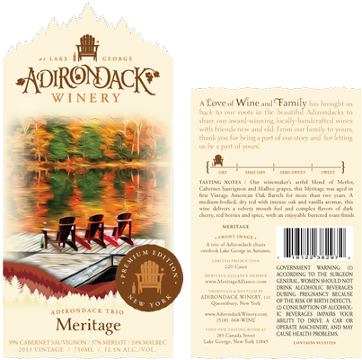 Adirondack Winery Meritage Wine LAbel
